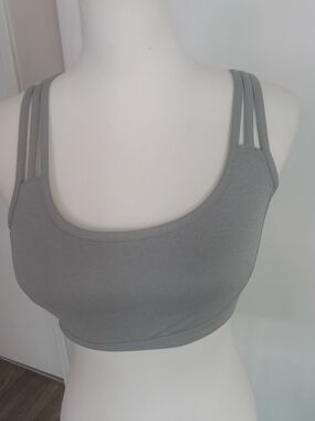 Triple-Strip Tank Bralette in Gray